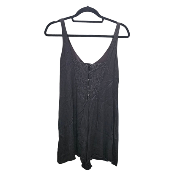 Zara TRF Trafaluc Sleeveless Silky Flowy Black Romper Lace Insert size Small - Picture 4 of 10